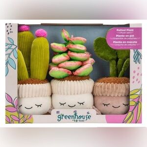 PLUSH Potted Succulent PLANTS Set of 3  Greenhouse by Russ NEW IM BOX